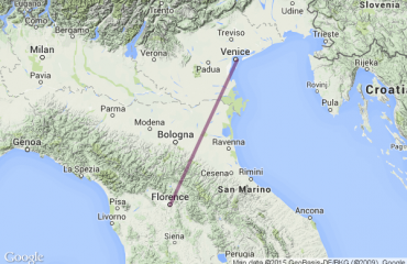 Florence to Venice map
