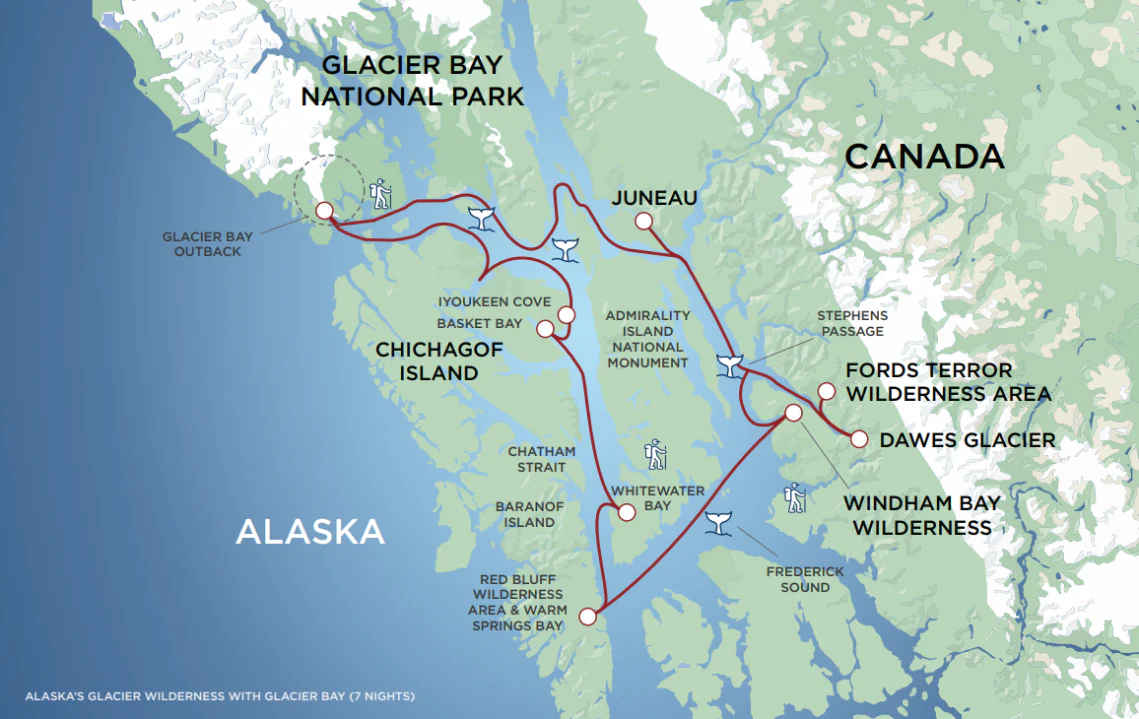 Prince William Sound Cruise Map