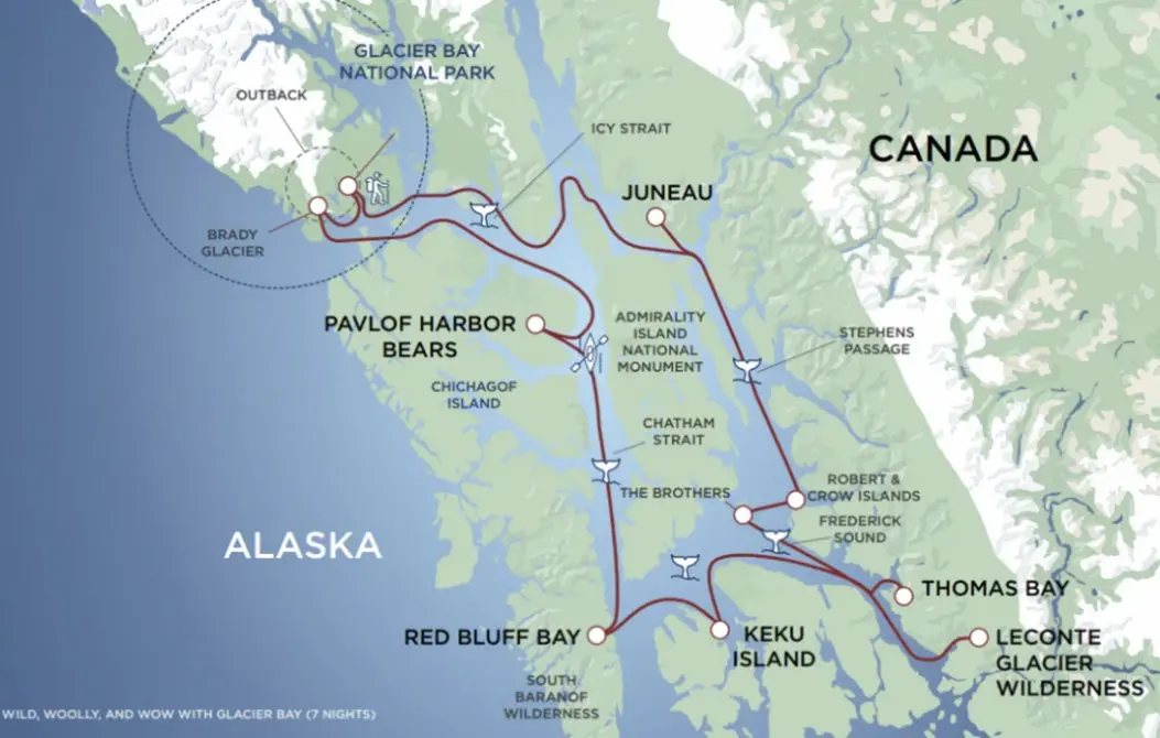 Prince William Sound Cruise Map