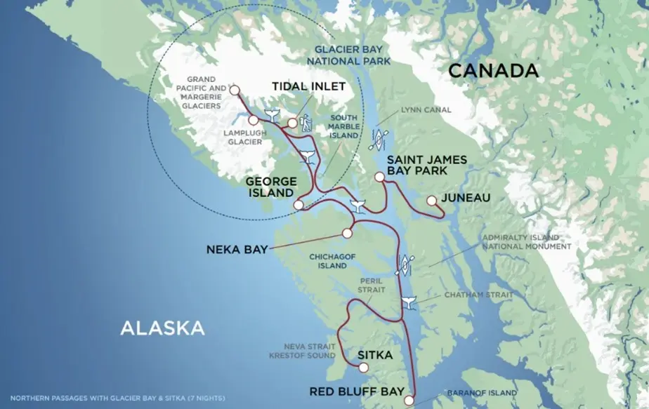 Prince William Sound Cruise Map